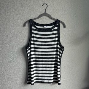 🖤GAP Black and White Striped Marled Knit Tank Top
